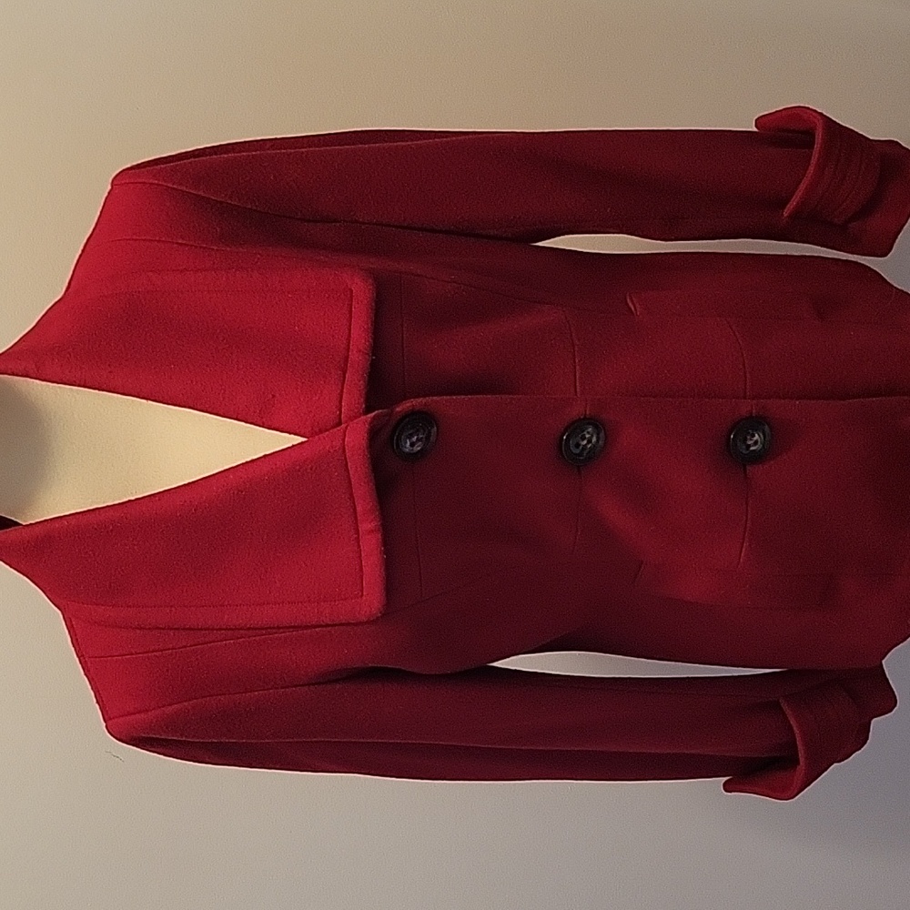 Antonio Melani Red Wool Coat Size 6 Lightweight